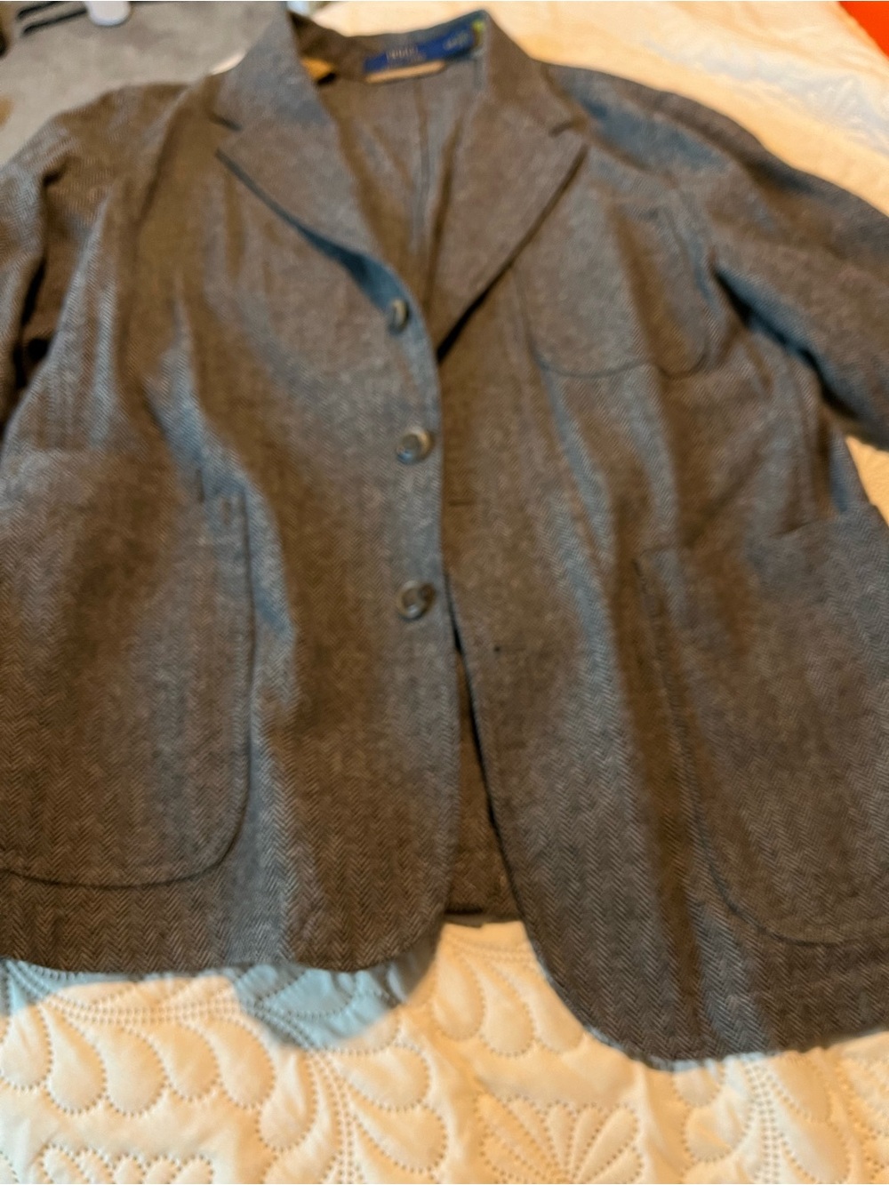 Polo by Ralph Lauren Gray Herringbone Blazer
